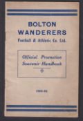 Bolton Wanderers FC, Official Promotion Souvenir Handbook, 1935-36, 16 page booklet includes photo