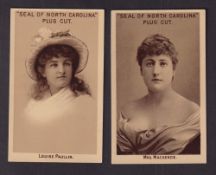 Cigarette cards, USA, Marburg Bros., Presidents, Statesmen, Actresses, 'X' size, 'Seal of North