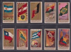 Cigarette cards, USA, Allen & Ginter, Flags of All Nations, 45 different cards (some with slight