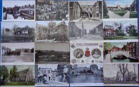 Postcards, Hampshire, a Winchester and area collection of approx. 27 cards with F.G.O Stuart
