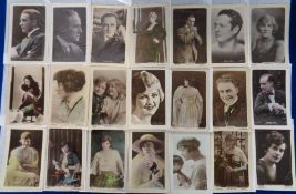Postcards, Early Cinema, 200 cards, mainly stars of the silent era. All with white borders, many