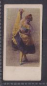 Cigarette card, USA, Liggett & Myers type card, Actresses (coloured), dancing girl with brown /