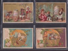 Trade cards, Liebig, 2 sets S65 Scenes of People in Alsace (French language, set 10 cards) (most