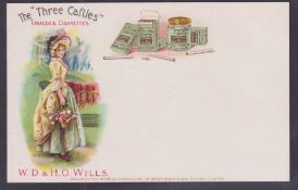 Cigarette card, Will's Advertising Postcard, with ITC Clause, type card 'Three Castles' full