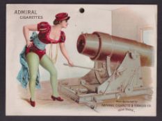 Cigarette card, USA, National Cigarette & Tobacco Co, Sailor Girls, 'XL' size shop display card,