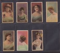 Cigarette cards, Godfrey Phillips Actresses 'C' series, 7 cards 'Volunteer' backs (2) no 110 (