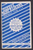 Football programme, Queen's Park Rangers v Bournemouth, 5 September, 1931, Division 3 (South),
