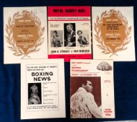 Boxing programmes, five programmes, Joe Bugner v Boone Kirkman, 3 Dec 1974 at Royal Albert Hall,