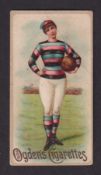 Cigarette card, Ogden's, Cricket & Football Women (Cox back, Brown), type card, Footballer, blue,