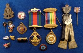 Badges, 2 badges to comprise a British Union of Fascists enamel stick pin and a German/Prussian