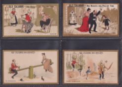 Trade cards, Old Calabar (Dog Biscuits), Comic Scenes, 'L' size, 30 different cards, mixed backs (
