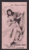 Cigarette card, Fraenkel Bros, Music Hall Artistes, (Pink Card), type card, Miss Jennie Valmore (gd)