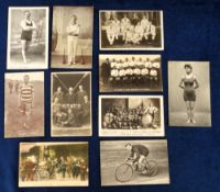 Sporting postcards, a collection of ten postcards inc. Bouteiller Cyclist, Tour de France 1910,
