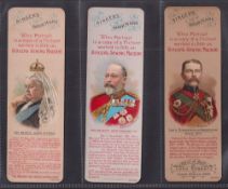 Trade cards, Singer Sewing Machines, 5 Advertising Bookmarks, Queen Victoria, HM King Edward VII (
