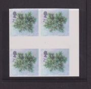 Stamps, GB QEII 2002 Christmas 2nd imperforate gutter block of 4 error, UM, SG2321 cat £160+