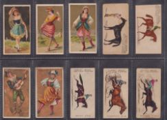 Cigarette cards, USA, 20 type cards Kimball Dancing Girls of the World (3), Kinney (10),