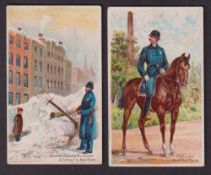 Cigarette cards, USA, Buchner, American Scenes with a Policeman, two cards, Obelisk, Central