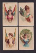 Cigarette cards, USA, Frishmuth Bros., Wings of Different Birds of Plumage (Girls), all with 'Gold