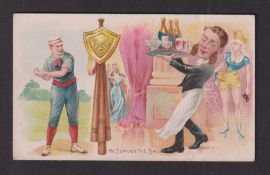 Cigarette card, USA, Duke's, Talk of the Diamond (Baseball), 'X' size, type card, 'He Serves The