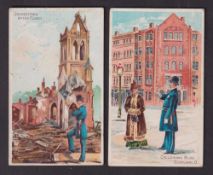Cigarette cards, USA, Buchner, American Scenes with a Policeman, two cards, Cyclorama Bldg.,