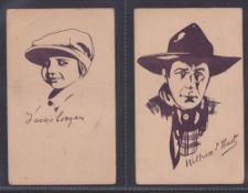 Trade cards, Spain, Sebastian Prat, Film Stars, postcard size, set of 24 artist drawn cards inc.