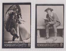 Cigarette cards, Newbegin, Actors & Actresses, two cards, J.T. Cowans & Minnie Ashley and Henry E.