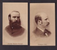 Cigarette cards, USA, Mrs G.B. Miller, Celebrities, 'L' size, two cards, Governor Hill (sl crease) &