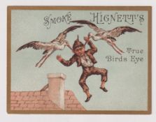 Cigarette card, Hignett's, Story of the Boy Who Robbed a Stork's Nest, 'X' size, type card, ref