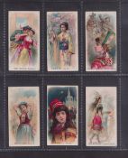 Cigarette cards, USA, Goodwin, Holidays, six cards, First Footing Scotland, Flower Day Japan,