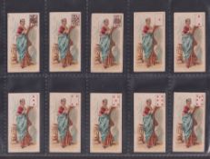 Cigarette cards, India, Bukhsh Ellahie & Co, Indian Girl, Playing Card Inset, (52/53, missing Joker)