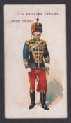 Cigarette card, E. Coronel, Types of British & Colonial Troops, type card, 10th Hussar Officer,