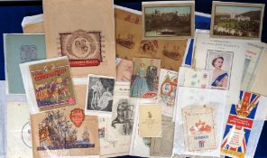 Ephemera, Royalty, 30 items from Victoria to Elizabeth II, many relating to Coronations, Royal