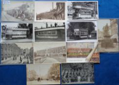 Postcards, Reading, a mix of 12 cards inc. contemporary photograph (1909) of traction engine close