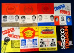 Boxing programmes, Henry Cooper, a selection of 8 Championship programmes for the bouts v Dick