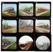Slides and Views, a selection of glass magic lantern slides to include Primus coloured British