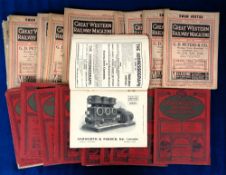 Transportation, Rail, Great Western Railway Magazine 32 copies dating from 1910 to 1919 (gd but