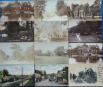 Postcards, Pangbourne, a mixed collection of 12 cards of Pangbourne and environs, RPs include