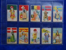 Cigarette cards, Cope Flags Arms & Types of all Nations, set 24 cards plus one variation number 21