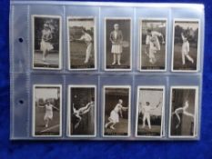 Cigarette cards, Churchman Lawn Tennis smaller sized, set 50 cards (8 cards numbers 1 2 3 4 26 27 28