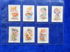 Cigarette cards, La Ideal Cigarillos, Serie 22 Walt Disney Characters, 7 cards numbers 1-7 each card