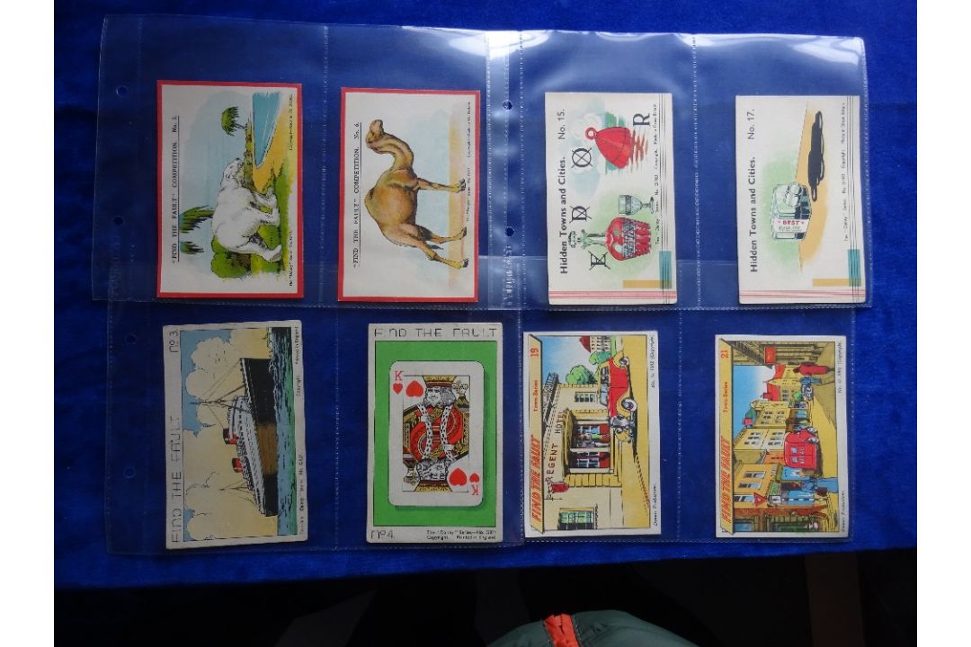 Trade cards, Dainty Novels Postcard sized series, 46 cards in 4 part sets, Find the Fault red - Image 1 of 2
