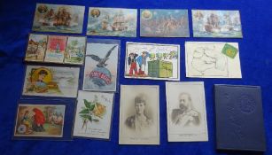Mixed selection including John Players Royal Family Postcard sized x 2 cards, HM King Edward VII &