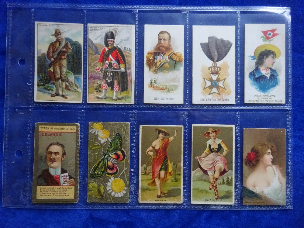 Cigarette cards, Overseas issuers, selection 27 cards including Kinney, Duke, Allen & Ginter,