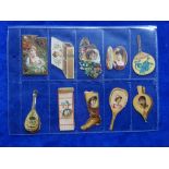 Cigarette cards, Kinney Novelties Shaped, 16 cards (some with back damage, others with minor faults,