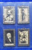 Cigarette cards, Cohen Weenen, Celebrities Gainsborough (Metal Frames), 4 cards, HM King Edward VII,