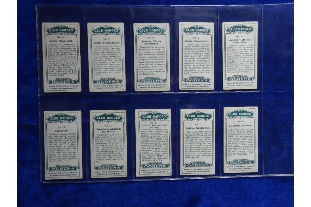 Cigarette cards, Ogden's Club Badges, set 50 cards (gen gd a few slightly lower) - Image 2 of 2