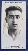Cigarette cards, Malta, Camler Tobacco Co, Malta Footballer #221 Friggieri Valletta Preston FC (gd)