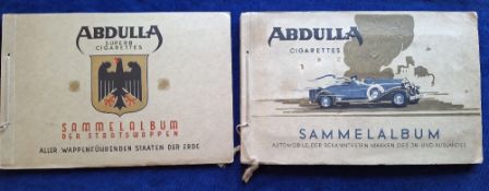 Cigarette cards, Abdulla German issue, 2 albums with cards stuck in Staatswappen (complete)