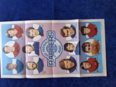 Trade card Poster, A&BC Gum Football Poster, #15 Glasgow Rangers (folds as issued, slight gum