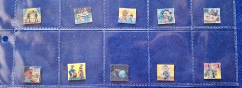 Trade cards, Dandy Gum, 10 very small size Lenticular cards, 9 with printed back the other is